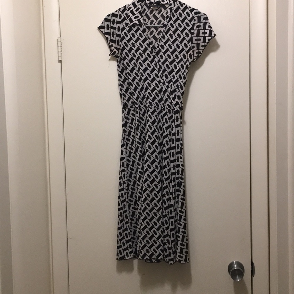 Black and white knee length dress